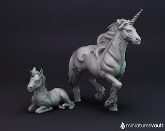 Unicorn Set / Magical Beast- miniatures for Dungeons & Dragons 5E, tabletop RPG, wargames and board games
