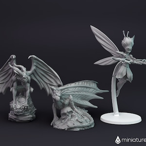 Hexenmeister / Pseudodrache - Miniaturen für Dungeons & Dragons 5E, Tabletop-Rollenspiele, Kriegsspiele und Brettspiele