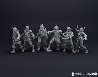 Bandits / Robbers / Highwaymen - miniaturen voor Dungeons & Dragons 5E, tabletop RPG, wargames en bordspellen