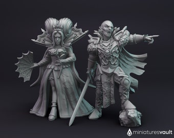 Vampire Count en Countess / Nobles - miniaturen voor Dungeons & Dragons 5E, tafelblad RPG, wargames en bordspellen