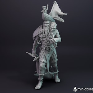Ettin Pirate / Giant / Two-headed Gargant - miniature for Dungeons & Dragons 5E, tabletop RPG, wargames and board games