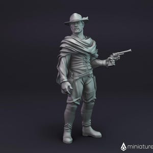 Gunslinger Outlaw / Cowboy - miniature for Dungeons & Dragons 5E, tabletop RPG, wargames and board games