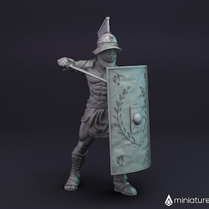 Masked Gladiator / Brave Fighter / Human Warrior - miniature for Dungeons & Dragons 5E, tabletop RPG, wargames and board games