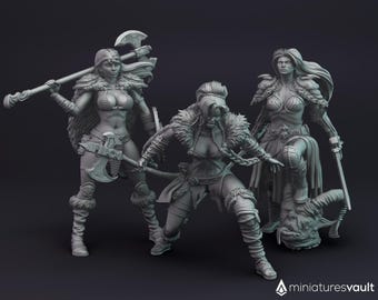 Barbaren / Krieger / Kämpferinnen - Miniaturen für Dungeons & Dragons 5E, Tabletop RPG und Brettspiele