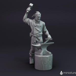 Weaponsmith / Human Blacksmith / Forge Owner- miniature for Dungeons & Dragons 5E, RPG, wargames and board games