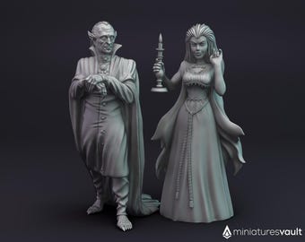 Vampire Elders Couple / Undead Baron / Baroness - miniatures for Dungeons & Dragons 5E, tabletop RPG, wargames and board games