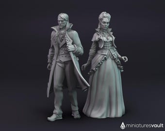 Aristocratpaar vol. 2 / Young Nobles / Lord, Lady - miniaturen voor Dungeons & Dragons 5E, RPG, wargames en bordspellen
