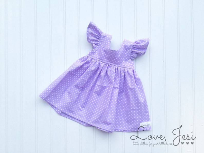 Purple Polka Dot Flower Girl Dress