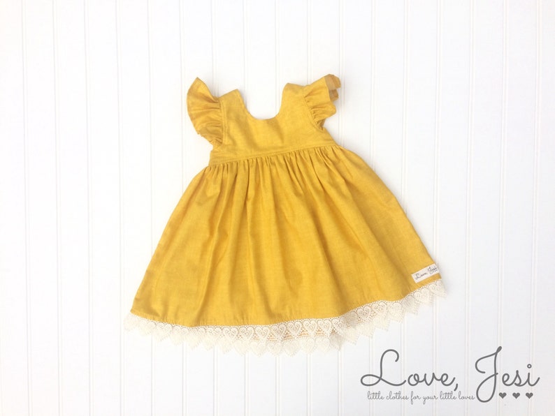 mustard yellow toddler dress