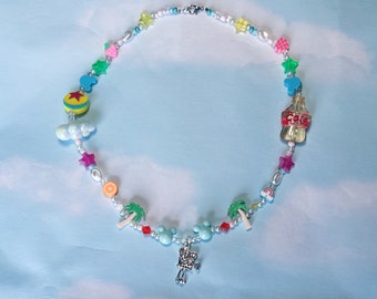 Collar de cuentas inspirado en los estudios de Hollywood: joyería moderna y bonita del año 2000, collar desigual.