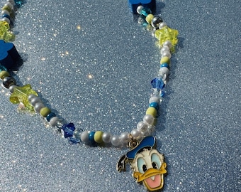 Donald Duck Inspired Beaded Necklace - y2k, disney, cute trendy jewelry, kids birthday, gifts, halloween costume, mickey and friends