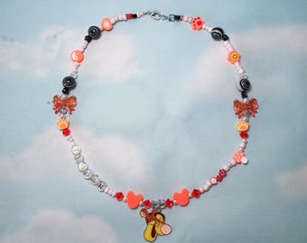 Collar de cuentas inspirado en Tigger: Winnie the Pooh, linda joyería de moda, collar desigual, disfraz de Halloween, cumpleaños