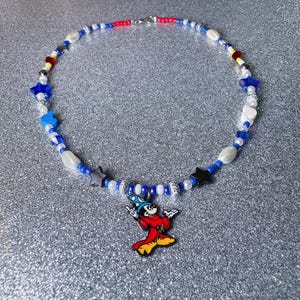 Sorcerer Mickey Mouse Inspired Beaded Necklace - y2k, fantasmic, cute trendy jewelry, mismatch necklace, beads, disney