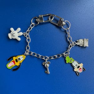 Goofy and Pluto Inspired Chain Bag Charm / Keychain / Charm Bracelet - y2k, trendy, magical theme park, cartoon, characters