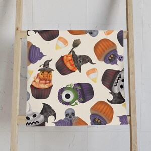 Monstercupcake Halloween-theedoek| Halloween-huisdecoratie | Halloween-keukenhanddoek | Halloween-handdoeken | Hangende theedoeken