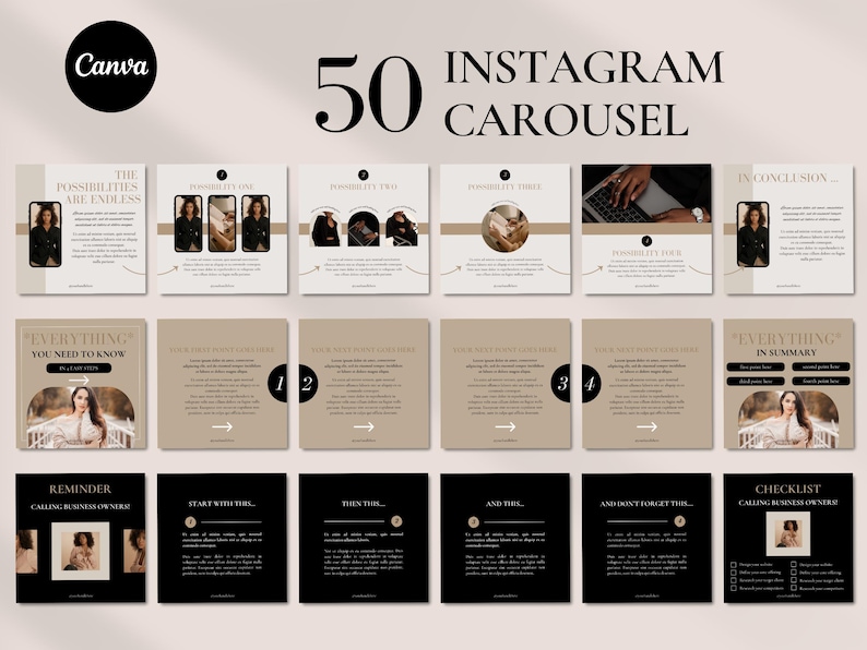 50 Instagram Carousel Templates for Small Business | Coach Social Media ...