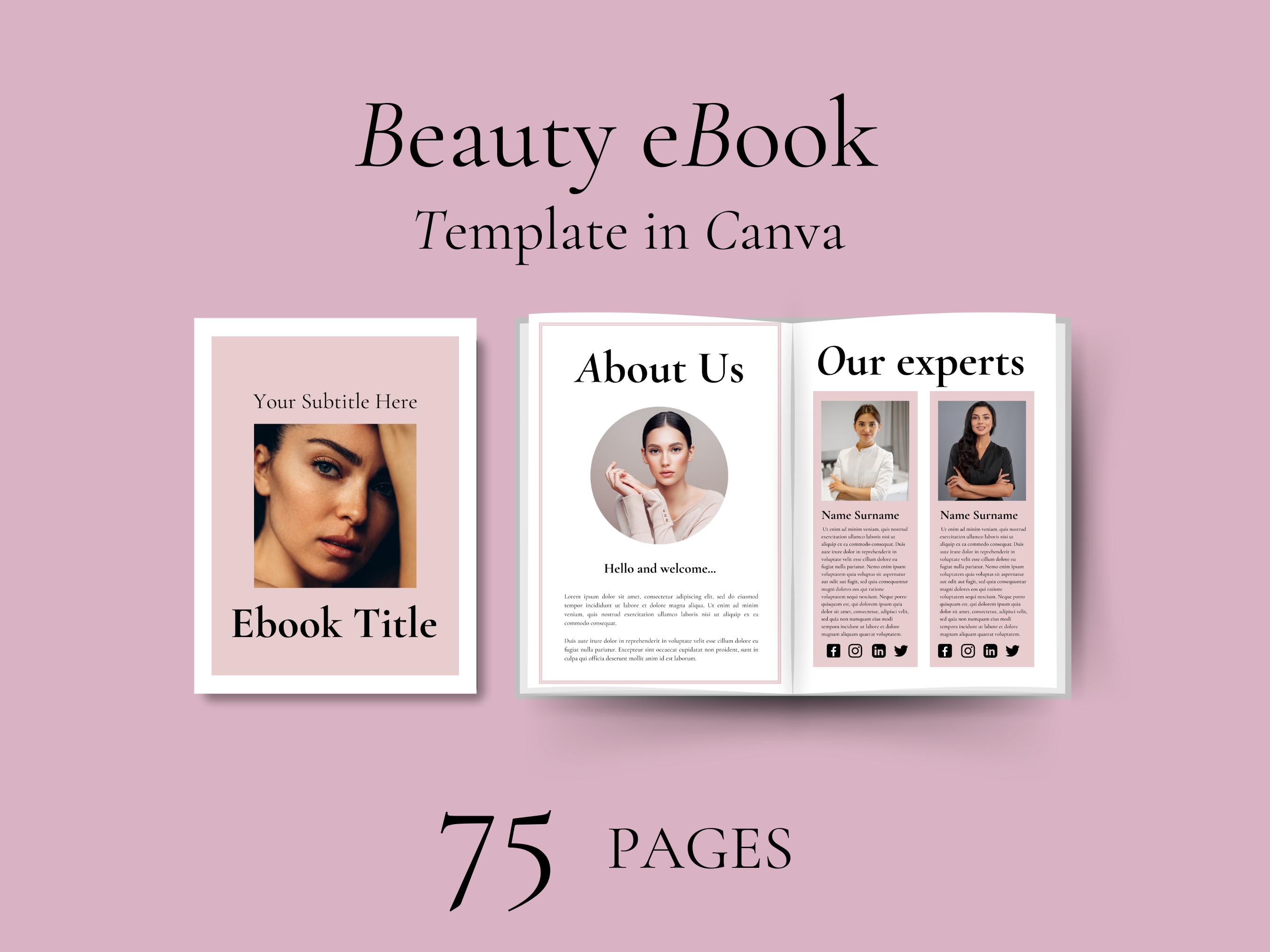 Beauty Skincare Ebook Template Beautician Lead Magnet Skincare eBook Workbook Beauty Coach  Skincare Beauty Blogger Esthetician eBook Canva