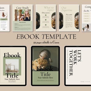 Small Business Ebook Template Canva, Ebook Workbook Template, Coaching Template, Course Creator, Content Creator, Lead Magnet ebook, Freebie