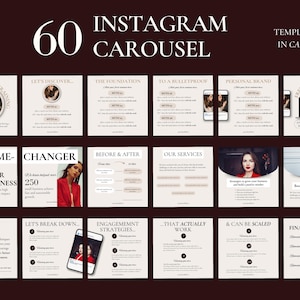 Instagram Karussell Vorlage, Ästhetische Karussell Posts, Nahtloses Karussell Instagram, bearbeitbare Canva Karussell Vorlagen, Social Media Player