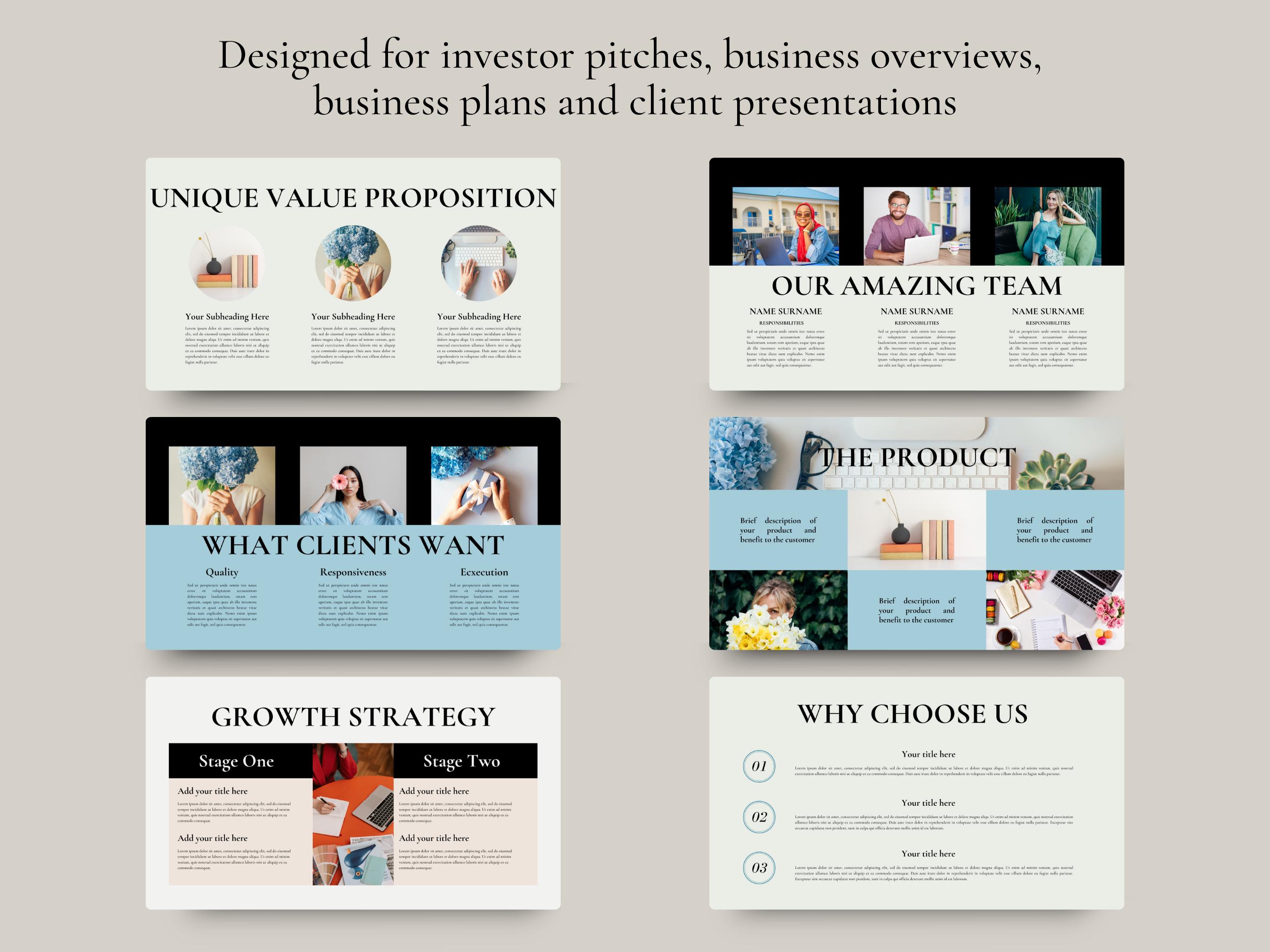 Editable Pitch Deck Template: Canva Presentation Slides, Business ...