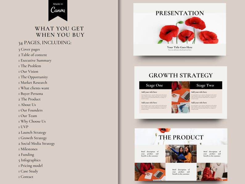 Business Presentation Template Canva Business Pitch Deck Template