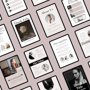 Small Business Canva eBook Template, Workbook Coach, Canva Workbook, Minimalist ebook Template, Lead Magnet Canva, Magazine Template