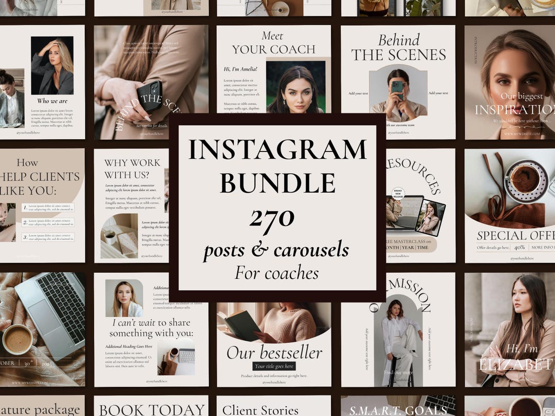 Coach Instagram Templates for Canva | 270 Posts & Carousels | Life ...