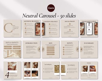 Beige gouden Instagram-carrouseltemplates, Canva-carrouselslides, bewerkbare Canva-berichten voor sociale media