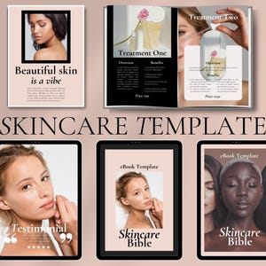 Skincare eBook Template Canva for Skin Coach Template Luxury Beauty Template Beauty Product eBook Skincare Guide Canva Beautician eBook