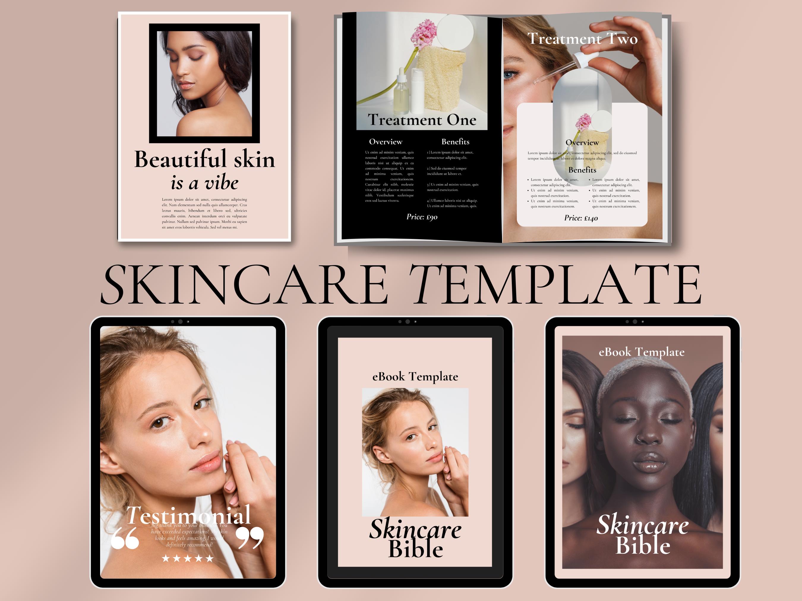 Skincare eBook Canva Template: Beauty Coach & Esthetician Guide