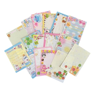 20 Surprise Pieces. Early 2000s Kawaii Stationery Grab Bag.  Q-Lia, Crux, Kamio, San X.  Rare Japanese Memo Sheets