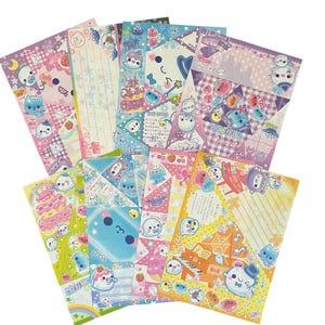 80 Pieces. Early 2000s Kawaii Stationery Grab Bag.  Q-Lia, Crux, Kamio, San X.  Rare Japanese Memo Sheets