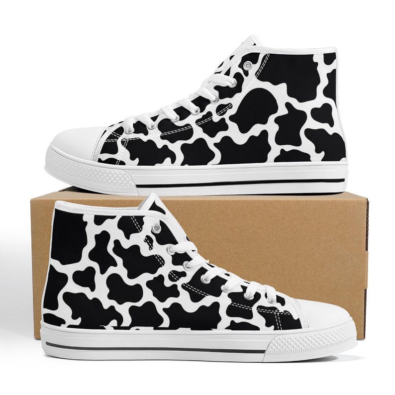 Pink Cow And Milk Print Men's High Top Shoes