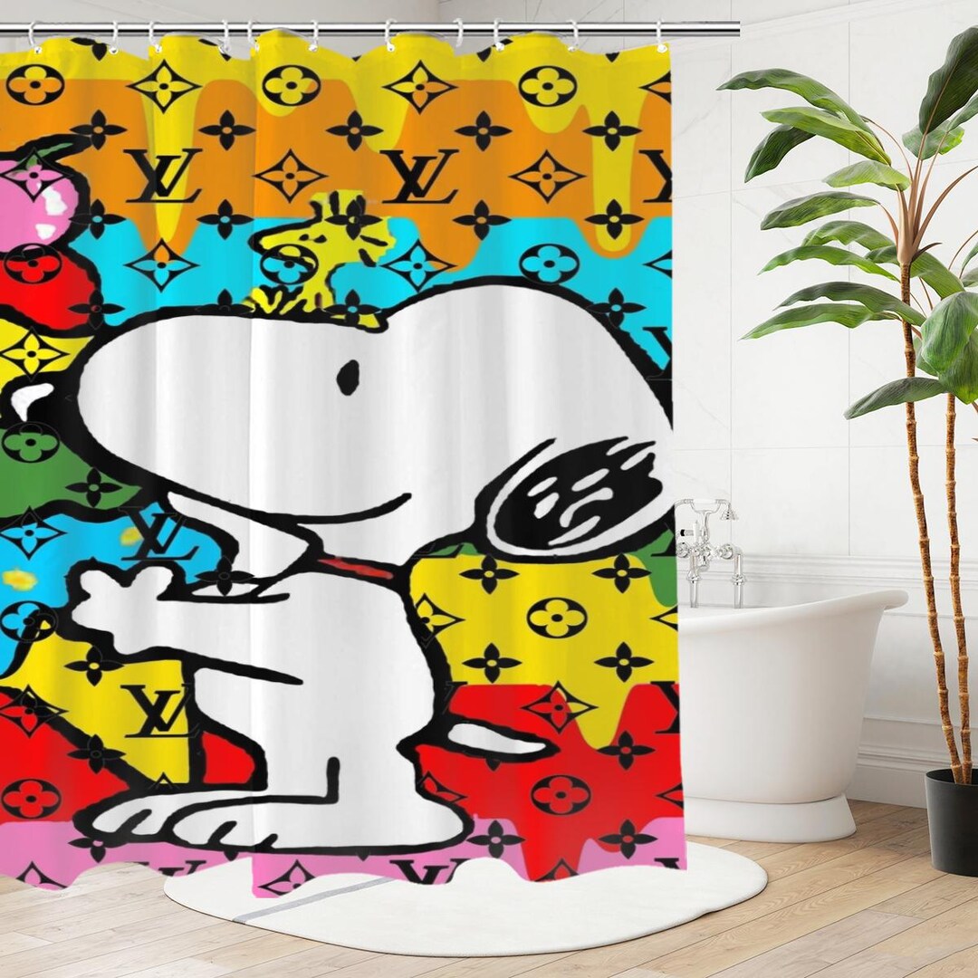 Colorful Ice Cream Snoopy Shower Curtain Set - Etsy