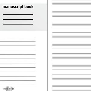 May include: A white manuscript book with a grey title bar that says "manuscript book". The book has a section for projects with a list of circles and lines for writing. The right side of the book has a section with lines for writing.