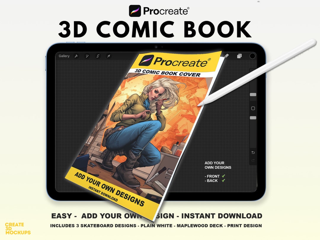 3D Comic Book Procreate Template | Comic Art Mockup - Etsy