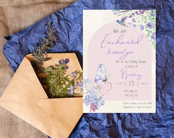 Enchanted to meet you babyshower, op Swiftie geïnspireerd ontwerp, digitale sjabloon