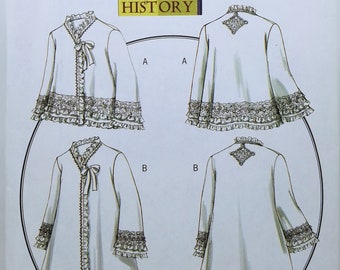 Victorian Style Jacket or Coat Sewing Pattern Butterick B4762 Making History Size 14 16 18 20 Day or Evening Bedjacket Housecoat