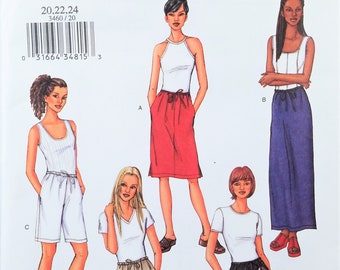 Plus Size Pants or Skirt Sewing Pattern Butterick 3460 Size 20 22 24 Easy to Sew Y2K Easy to Sew