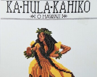 Ka Hula Kahiko Cross Stitch Chart Frances Johnson Hawaiian Folk Dance Pattern Hawaii Dancer Wahine and Kane