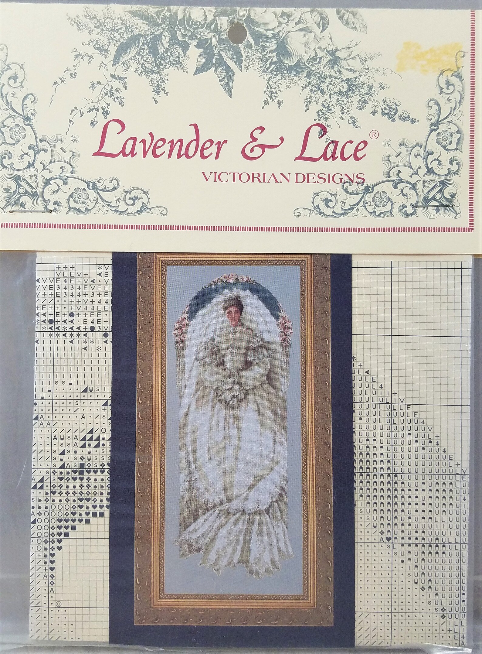 Lavender and Lace Cross Stitch Chart White Lace Bridal Wedding Etsy