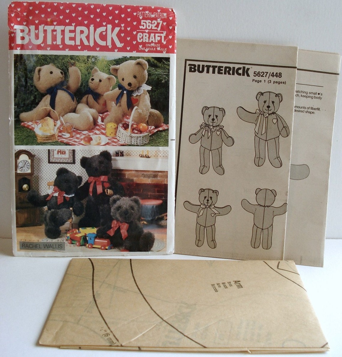 Vintage Teddy Bear Pattern Butterick 5627 Rachel Wallis Uncut | Etsy