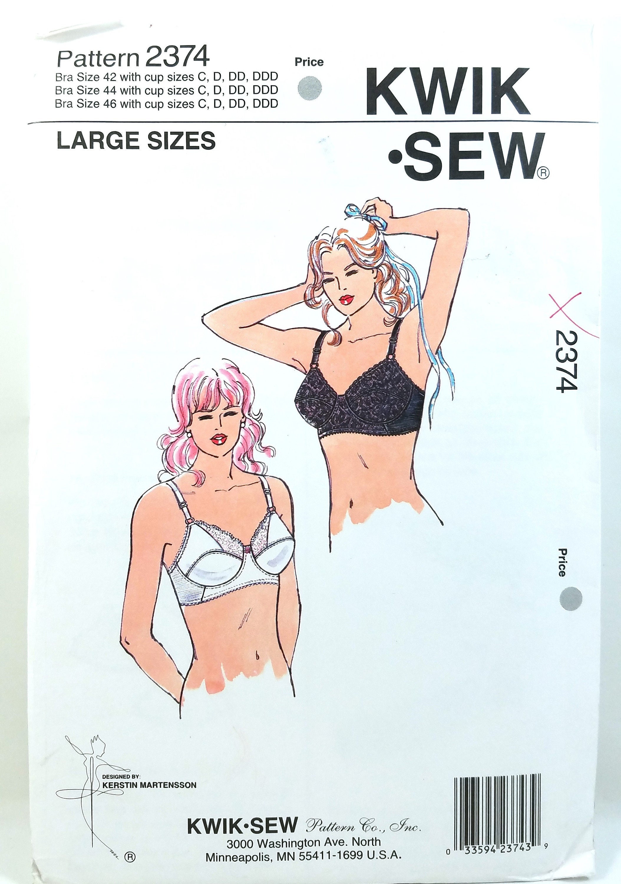 Kwik Sew 1017 1980s Lingerie Pattern Bra Bra Cups Tricot or Lace and Sheer  Womens Designer Sewing Pattern Size 32 AA 34 D UNCUT -  Sweden