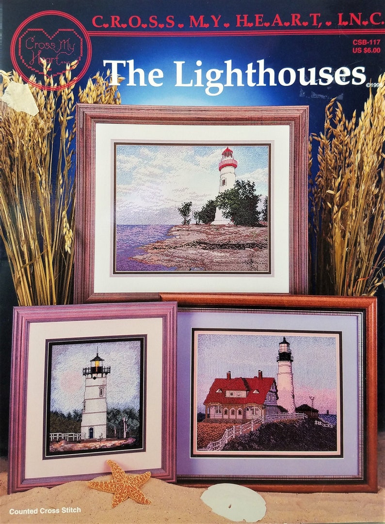 The Lighthouses Cross Stitch Booklet Cross My Heart CSB117 Seaside Vintage Charted Cross Stitch