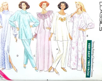 Sleepwear or Loungewear Sewing Pattern Butterick 3032 Size XS to XL Easy to Sew Caftan Pull On Pants