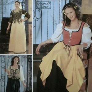 Renaissance Costume Pattern Simplicity 5582 Size 4 6 8 10 Andrea Schewe SCA Renfaire Historical Sewing