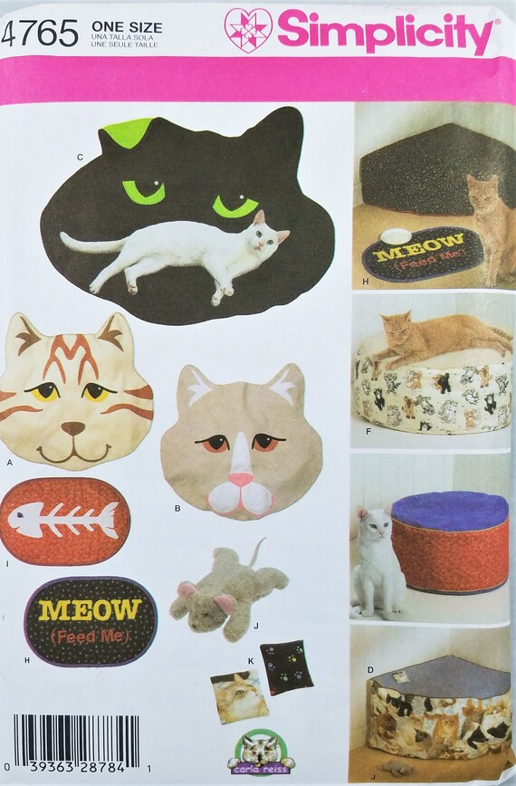 Cat Accessories Sewing Pattern Simplicity 4675 Pet Bed Blanket Etsy