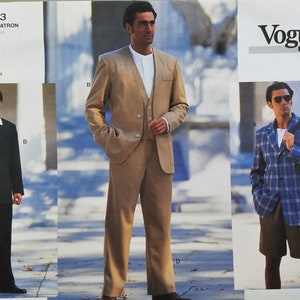 Vintage Menswear Pattern Vogue 1753 Jacket Vest Pants Shorts Size 32 34 36 Suit or Casual