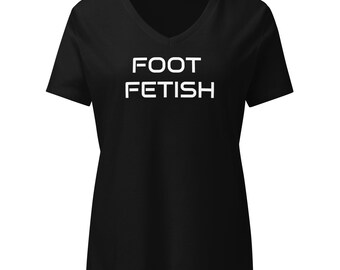Camiseta holgada de cuello en V para mujer con fetichismo de pies