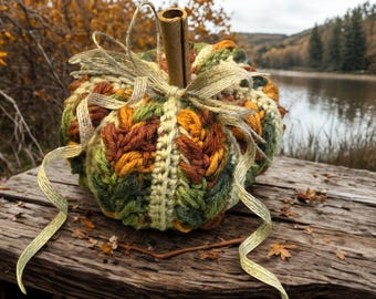 Wheat Stitch Pumpkin Decor